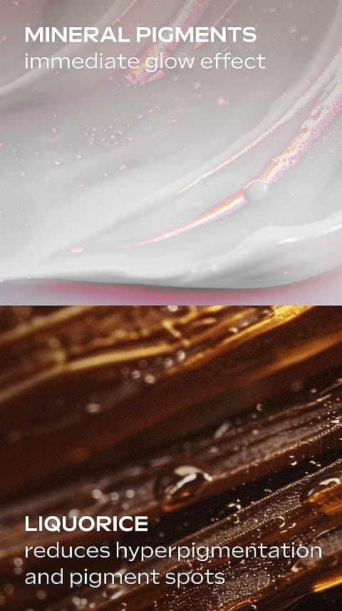 Glow Perfecting Serum Drops ingredienser, mineral pigment & lakrits