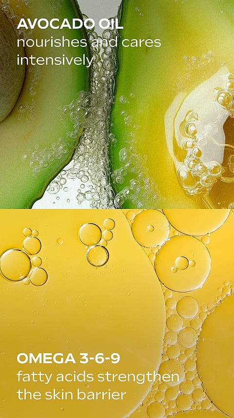 närbild på ingredienser , Avokado olja och Omega