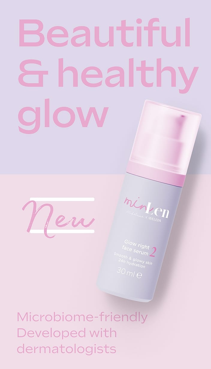 minLen Glow Right Face Serum av Madeleine x Weleda