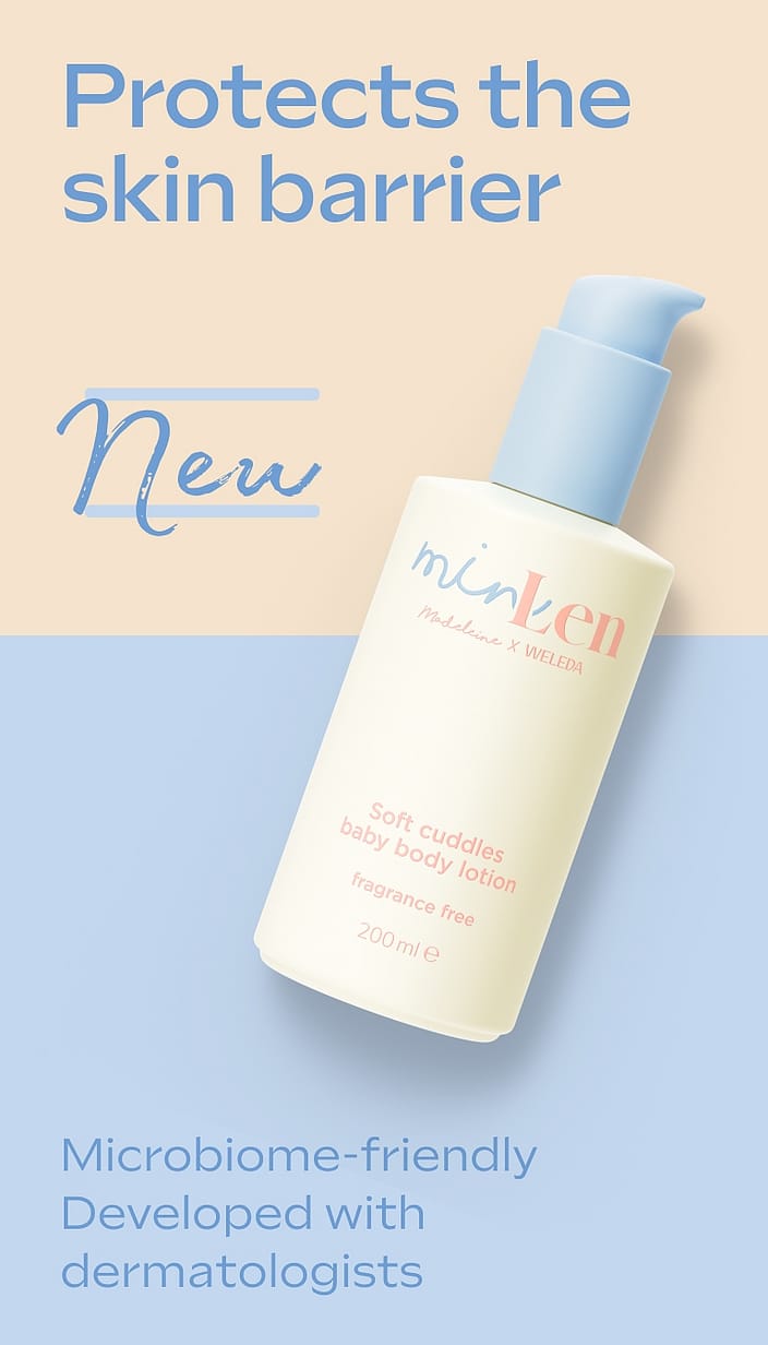 minLen Soft Cuddles Baby Body Lotion by Madeleine x Weleda
